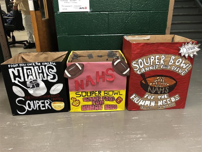 Finished donation boxes; photo credit: Ms. Ingraham 